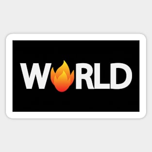 The world is on fire text design Sticker